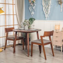 Nordlys Round Scandinavian Design Dining Table Wood in Dark Brown - thumbnail 4