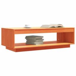 Berkfield Home Beautiful Coffee Table Wax Brown 110x50x33.5 cm Solid Wood Pine - thumbnail 4