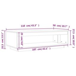 Berkfield Home Beautiful Coffee Table Wax Brown 110x50x33.5 cm Solid Wood Pine - thumbnail 9