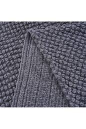 Living and Home Cozy Knitted Fringed Throw for Sofa & Bed Decor in Dark Grey - Size: 130 cm x 170 cm - thumbnail 6