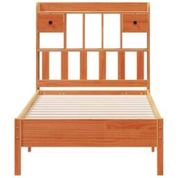Berkfield Home Bookcase Bed without Mattress Wax Brown 100x200 cm Solid Wood Pine - thumbnail 4