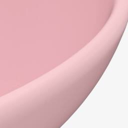 Berkfield Home Luxury Bathroom Basin Round Matt Pink 32.5x14 cm Ceramic - thumbnail 5