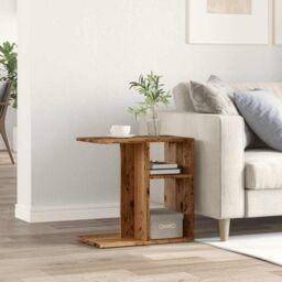 Berkfield Home Side Table Old Wood 50x30x50 cm Engineered Wood in Brown - Size: 50 x 30 x 50 cm - thumbnail 3