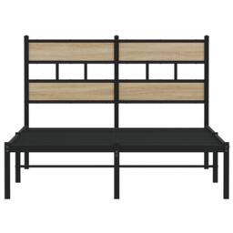 Berkfield Home Metal Bed Frame without Mattress Sonoma Oak 120x200 cm in Brown - thumbnail 4