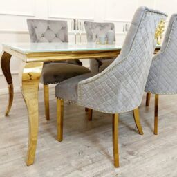 Celebrity Interiors Louis Glass Top Dining Table in White - Size: 160 cm x 90 cm - thumbnail 5