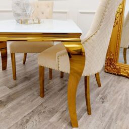Celebrity Interiors Louis Glass Top Dining Table in White - Size: 160 cm x 90 cm - thumbnail 4