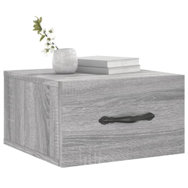 Berkfield Home Decorative Wall-mounted Bedside Cabinet Grey Sonoma 35x35x20 cm - Size: 35 x 35 x 20 cm - image 1