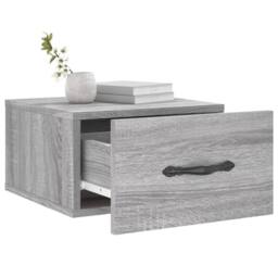 Berkfield Home Decorative Wall-mounted Bedside Cabinet Grey Sonoma 35x35x20 cm - Size: 35 x 35 x 20 cm - thumbnail 4