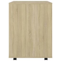 Berkfield Home Rolling Cabinet Sonoma Oak 60x53x72 cm Engineered Wood in Brown - Size: 60 x 53 x 72 cm - thumbnail 6