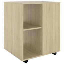 Berkfield Home Rolling Cabinet Sonoma Oak 60x53x72 cm Engineered Wood in Brown - Size: 60 x 53 x 72 cm - thumbnail 2