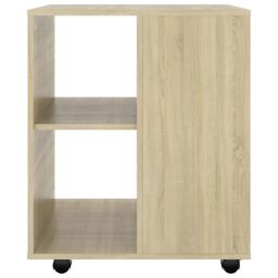 Berkfield Home Rolling Cabinet Sonoma Oak 60x53x72 cm Engineered Wood in Brown - Size: 60 x 53 x 72 cm - thumbnail 4