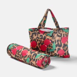 OHS Leopard Beach Towel with Bag Quick Dry Absorbent Travel Spa - thumbnail 4