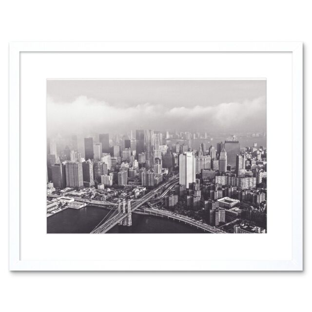 "Artery8 Wall Art Print Orrico New York City Cityscape Framed in White - Size: W7"" x H9""" - image 1