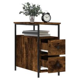 Berkfield Home Bedside Cabinets 2 pcs Smoked Oak 30x60x60 cm Engineered Wood in Brown - Size: 30 x 60 x 60 cm - thumbnail 4
