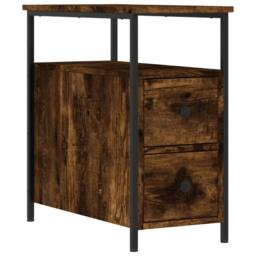 Berkfield Home Bedside Cabinets 2 pcs Smoked Oak 30x60x60 cm Engineered Wood in Brown - Size: 30 x 60 x 60 cm - thumbnail 5