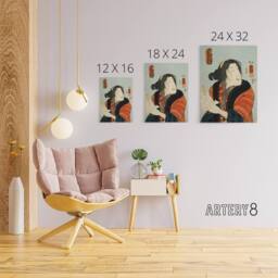 "Artery8 Courtesan Shiraito Vintage Japanese Kuniyoshi Canvas Wall Art - Size: W24"" x H32""" - thumbnail 4