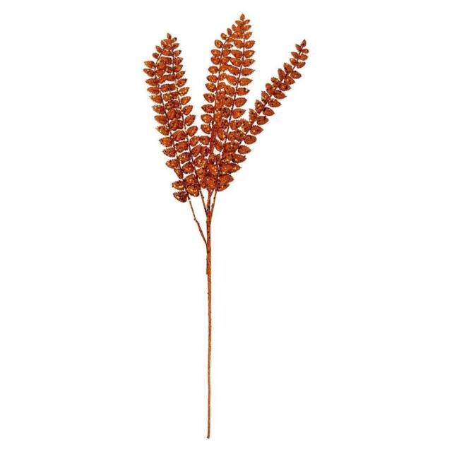 VFM e-Store Christmas Long Stem with Glitter Decoration 80cm x 27cm Orange X 1 - Size: 80 cm x 27 cm - image 1