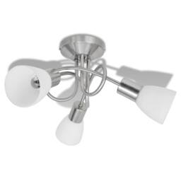 Berkfield Home Ceiling Lamp with Glass Shades for 3 E14 Bulbs in White - thumbnail 1