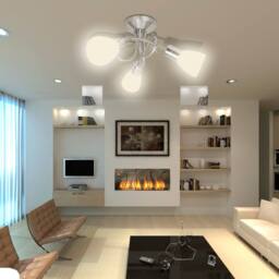 Berkfield Home Ceiling Lamp with Glass Shades for 3 E14 Bulbs in White - thumbnail 5