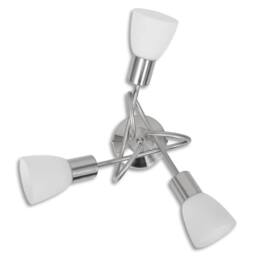 Berkfield Home Ceiling Lamp with Glass Shades for 3 E14 Bulbs in White - thumbnail 4