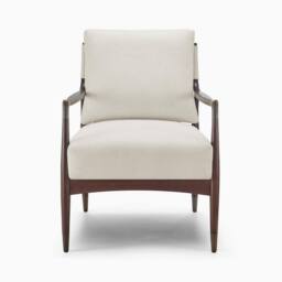 FurnitureboxUK Delia Beige Fabric Mid Century Modern Accent Chair - thumbnail 4