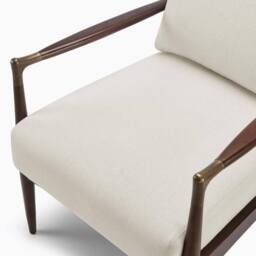 FurnitureboxUK Delia Beige Fabric Mid Century Modern Accent Chair - thumbnail 7