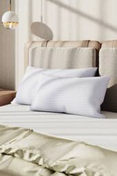 Garden Sanctuary 2-Pack 600 Grams Stripe Washable Pillow Insert in White - thumbnail 2