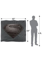 Warner Brothers Man Of Steel Logo Officially Licensed Silky Touch Super Soft Throw Blanket 152 x 127 cm in White - thumbnail 5