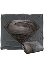 Warner Brothers Man Of Steel Logo Officially Licensed Silky Touch Super Soft Throw Blanket 152 x 127 cm in White - thumbnail 2