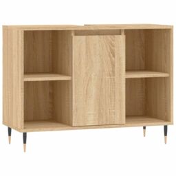 Berkfield Home Bathroom Cabinet Sonoma Oak 80x33x60 cm Engineered Wood in Brown - Size: 80 x 33 x 60 cm - thumbnail 2
