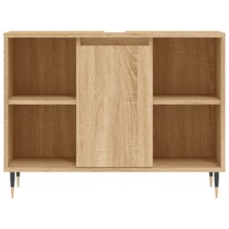 Berkfield Home Bathroom Cabinet Sonoma Oak 80x33x60 cm Engineered Wood in Brown - Size: 80 x 33 x 60 cm - thumbnail 6