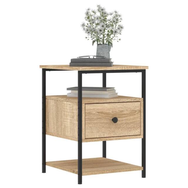 Berkfield Home Durable Bedside Cabinet Sonoma Oak 40x42x56 cm Engineered Wood in Light Tan - Size: 40 x 42 x 56 cm - image 1