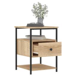 Berkfield Home Durable Bedside Cabinet Sonoma Oak 40x42x56 cm Engineered Wood in Light Tan - Size: 40 x 42 x 56 cm - thumbnail 4