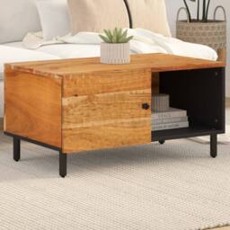 Berkfield Home Coffee Table 80x50x40 cm Solid Wood Acacia in Brown - Size: 80 x 50 x 40 cm - thumbnail 2