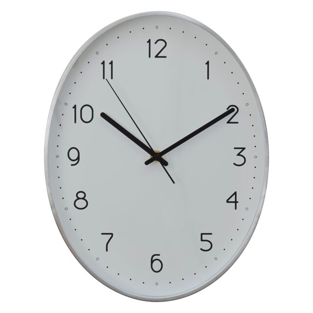 Orsina Elko Oval Wall Clock in Silver - image 1