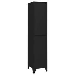 Berkfield Home Locker Cabinet Black 38x40x180 cm Steel - Size: 38 x 40 x 180 cm - thumbnail 4