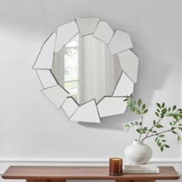 FurnitureboxUK Jewel Medium Abstract Round Wall Mirror in Clear - thumbnail 2