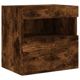 Berkfield Home TV Wall Cabinets with LED Lights 2 pcs Smoked Oak 40x30x40 cm in Brown - Size: 40 x 30 x 40 cm - thumbnail 8