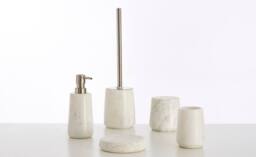 Orsina Pure Marble Off-White Lotion Dispenser in White - thumbnail 2