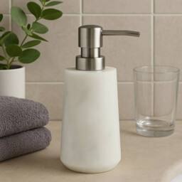 Orsina Pure Marble Off-White Lotion Dispenser in White