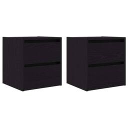 Berkfield Home Wall-mounted Bedside Cabinets 2 pcs Black Oak 38x34x40 cm - Size: 38 x 34 x 40 cm - thumbnail 1