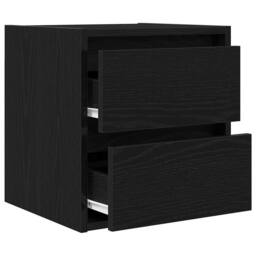 Berkfield Home Wall-mounted Bedside Cabinets 2 pcs Black Oak 38x34x40 cm - Size: 38 x 34 x 40 cm - thumbnail 6