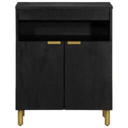 Berkfield Home Sideboard Black 60x33x75 cm Engineered Wood - Size: 60 x 33 x 75 cm - thumbnail 1