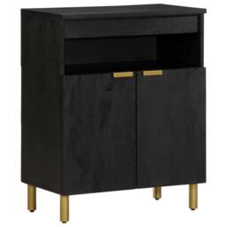 Berkfield Home Sideboard Black 60x33x75 cm Engineered Wood - Size: 60 x 33 x 75 cm - thumbnail 2