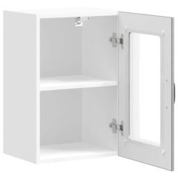 Berkfield Home Kitchen Wall Cabinet with Glass Door Lucca Grey Sonoma - thumbnail 7
