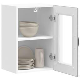 Berkfield Home Kitchen Wall Cabinet with Glass Door Lucca Grey Sonoma - thumbnail 5