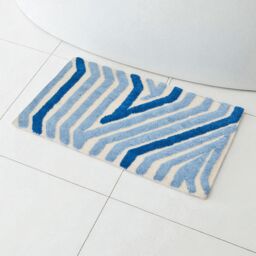Showerdrape Barbican 100% Cotton Blue Anti-Slip Bath Mat 800 x 500mm