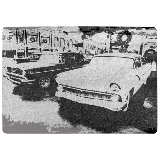 Benjamin Tate Design Cool Cars Satin Silver Rug in Natural - Size: Large - image 1