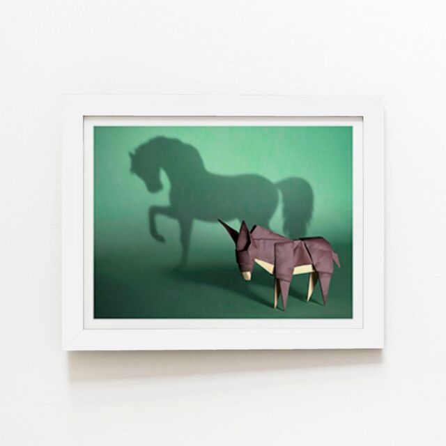 "Warren Reed - Designer Hidden Potential - Mustang Framed Art Print in White - Size: W20"" x H30""" - image 1