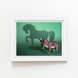 "Warren Reed - Designer Hidden Potential - Mustang Framed Art Print in White - Size: W20"" x H30""" - thumbnail 1